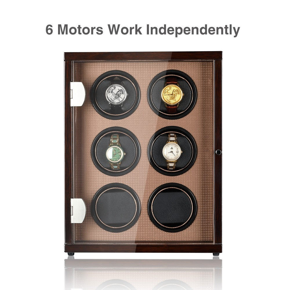 CHIYODA Six LCD Watch WinderWatch Winder with 12 Modes Available Gol