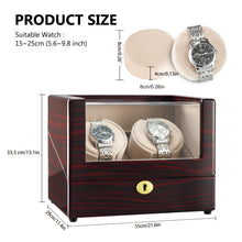 Load image into Gallery viewer, CHIYODA Double LCD Watch Winder with 12 Modes Available - Deluxe Piano Series