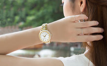 Load image into Gallery viewer, CHIYODA Luxury Automatic Jade Watch for Women, Swiss Automatic Watch with Calendar and Diamonds Jade Dial Precious Timepiece for Collection