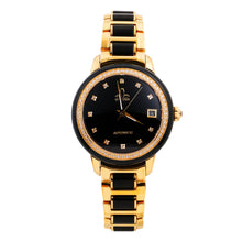 Load image into Gallery viewer, CHIYODA Luxury Automatic Dark Jade Watch for Women, Swiss Automatic Watch with Calendar and Diamonds Jade Dial Precious Timepiece for Collection
