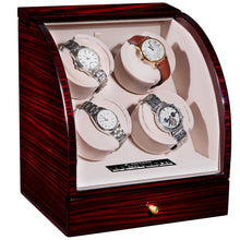 Load image into Gallery viewer, CHIYODA Quad +3 LCD Watch Winder with 12 Modes Available - Deluxe Piano Series
