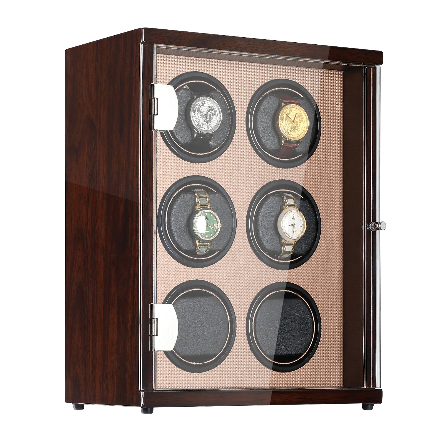 CHIYODA Six LCD Watch WinderWatch Winder with 12 Modes Available Gol