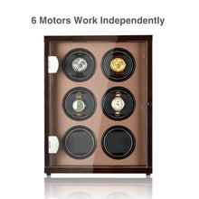 Load image into Gallery viewer, CHIYODA Six LCD Watch WinderWatch Winder with 12 Modes Available - Golden Brown Series
