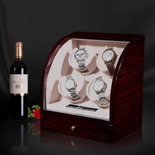 Load image into Gallery viewer, CHIYODA Quad +3 LCD Watch Winder with 12 Modes Available - Deluxe Piano Series
