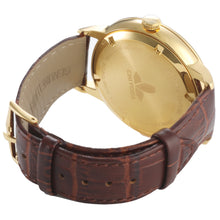 Load image into Gallery viewer, CHIYODA Stylish Jewelry Watch Eagle Pattern Women/Man Luxury PT950 Platinum Swiss Quartz Watch Leather Strap Belt Watch (Gold))
