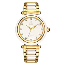 Load image into Gallery viewer, CHIYODA Luxury Automatic Jade Watch for Women, Swiss Automatic Watch with Calendar and Diamonds Jade Dial Precious Timepiece for Collection
